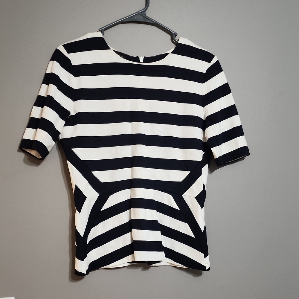 Talbots Striped Women's Blouse With Zipper Back Size Sp